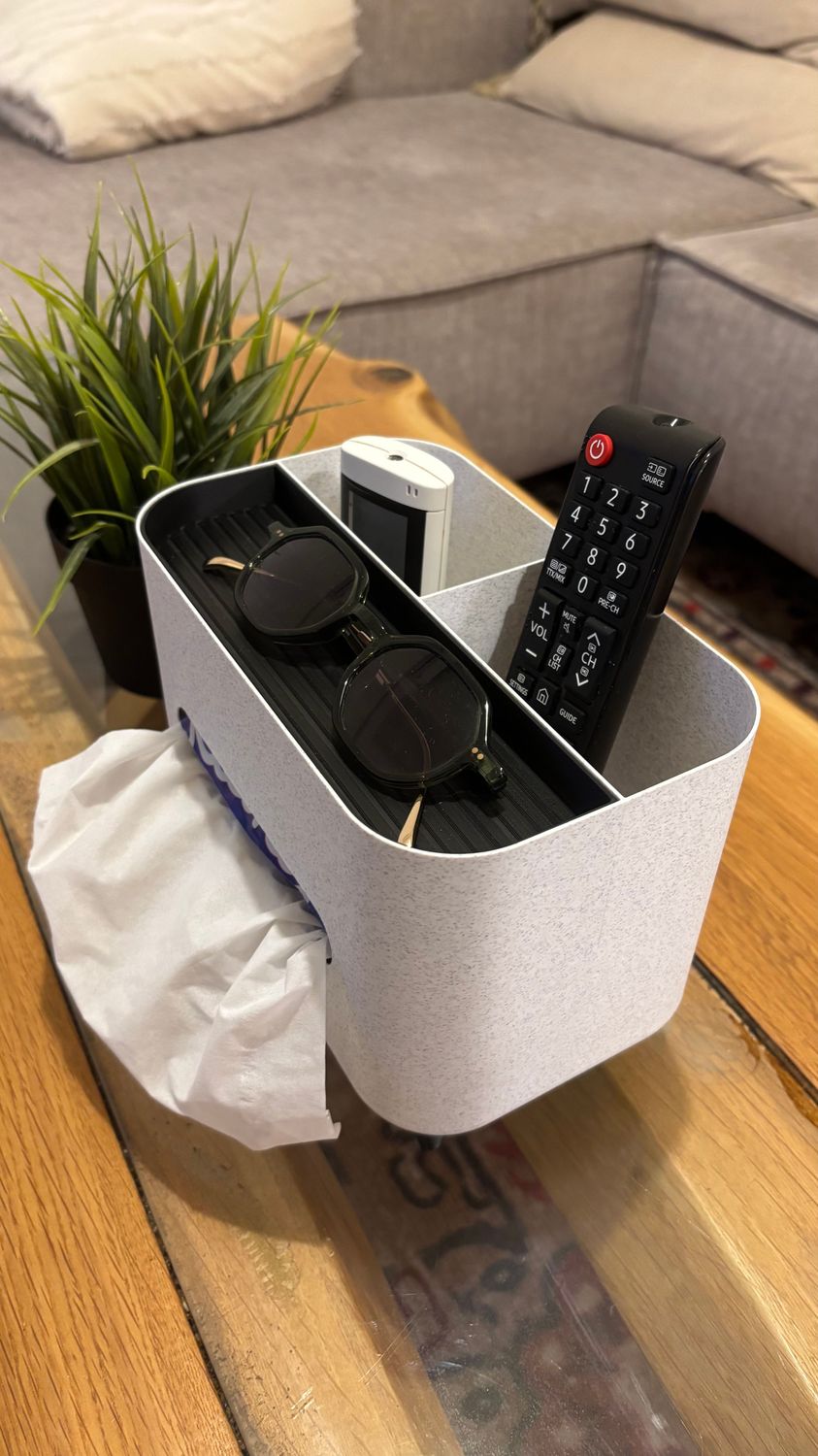 DeskVault – Tisch-Organizer mit Taschentuchspender | 3D-gedruckt